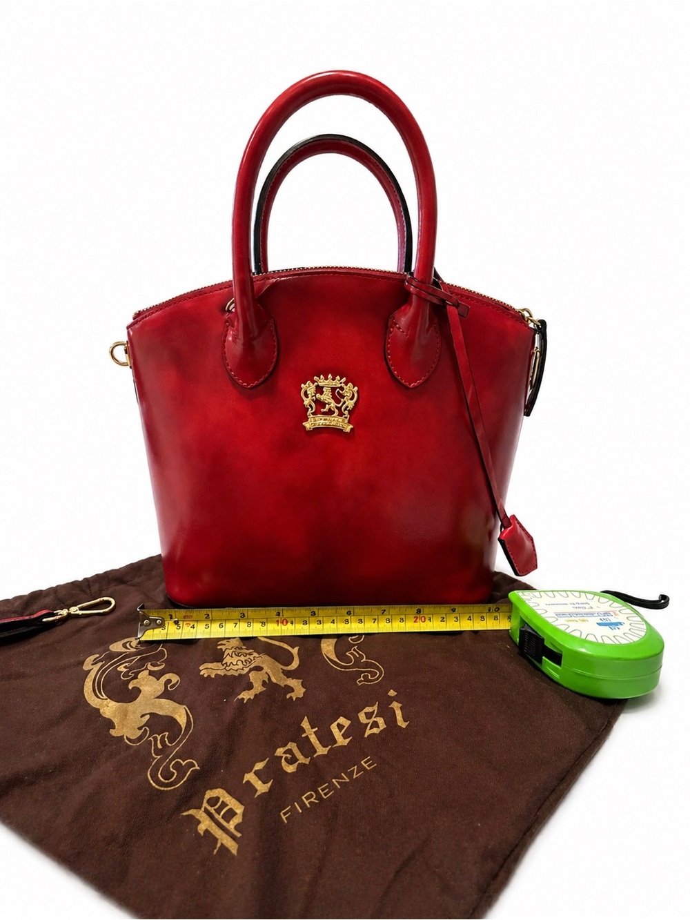Pratesi Firenze Italian Leather Dome Crossbody Satchel – Handcrafted Luxury - Picture 3 of 6